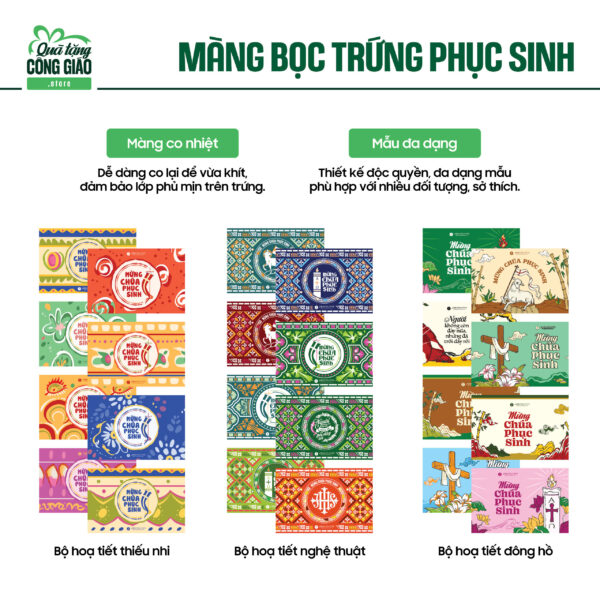 Màng bọc trứng Phục Sinh - Easter Egg Shrink Wrappers - Trang trí trứng Phục Sinh Việt Nam - Hình ảnh 2