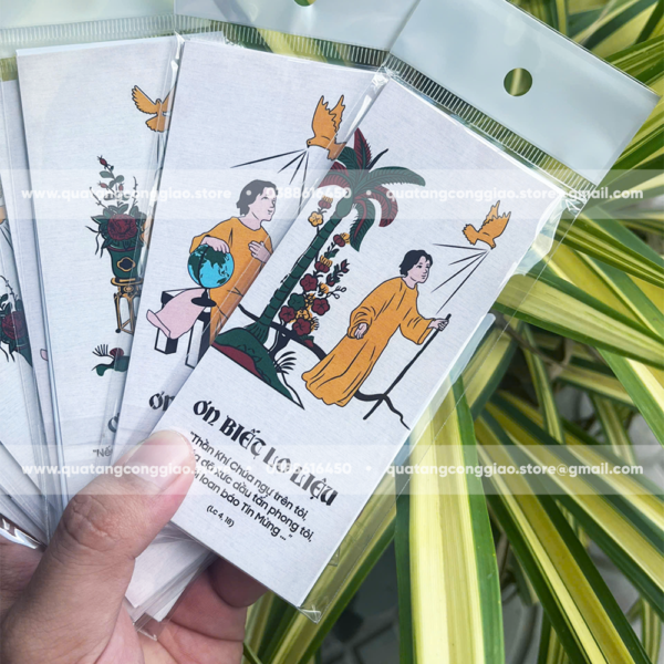 Bộ thẻ 7 ơn Chúa Thánh Thần phong cách tranh đông hồ - Quà tặng Công Giáo - Thẻ ơn ngẫu nhiên - Hình ảnh 7