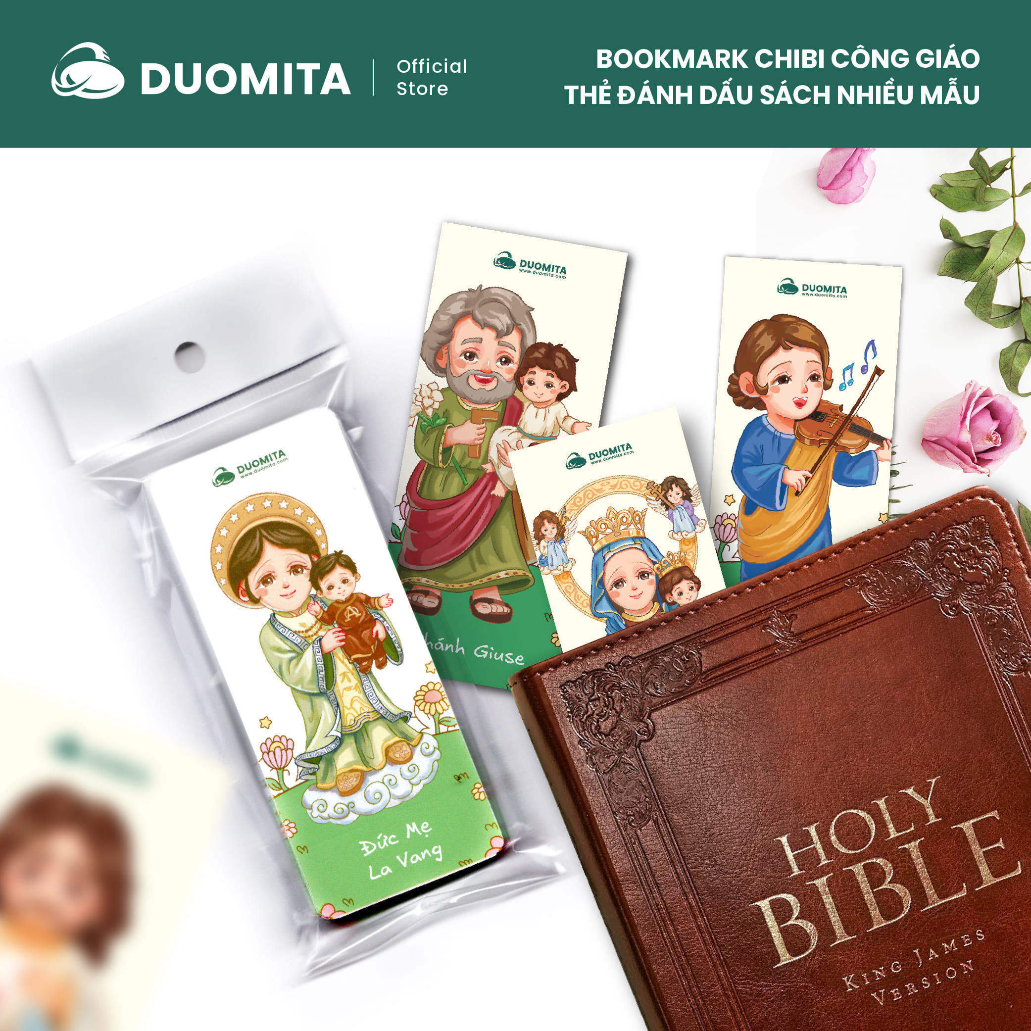 Bookmark Chibi Công Giáo - Thẻ đánh dấu sách Công Giáo nhiều mẫu