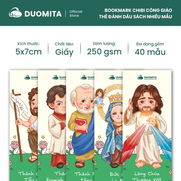 Bookmark Chibi Công Giáo - Thẻ đánh dấu sách Công Giáo nhiều mẫu - Hình ảnh 2