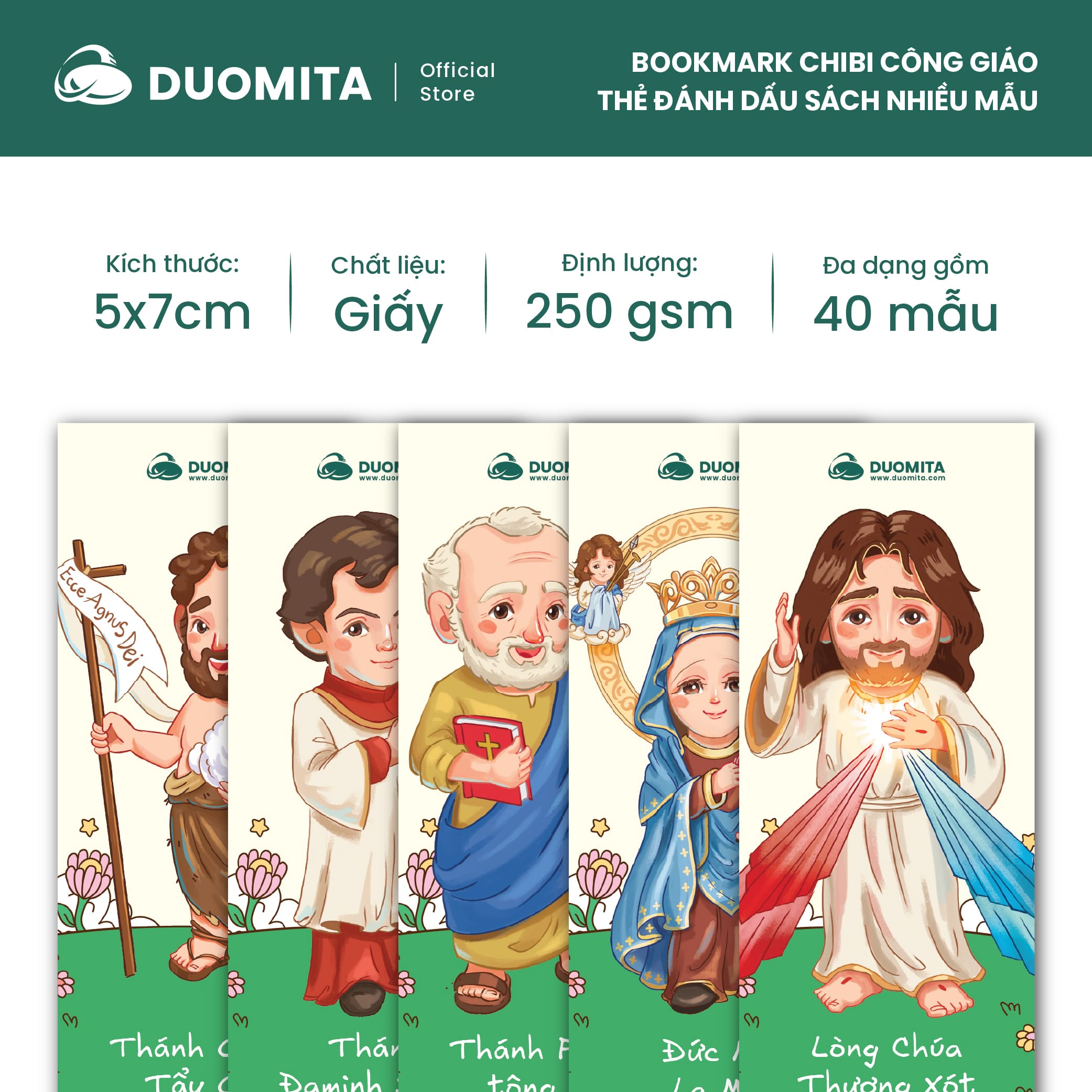 Bookmark Chibi Công Giáo - Thẻ đánh dấu sách Công Giáo nhiều mẫu - Hình ảnh 2