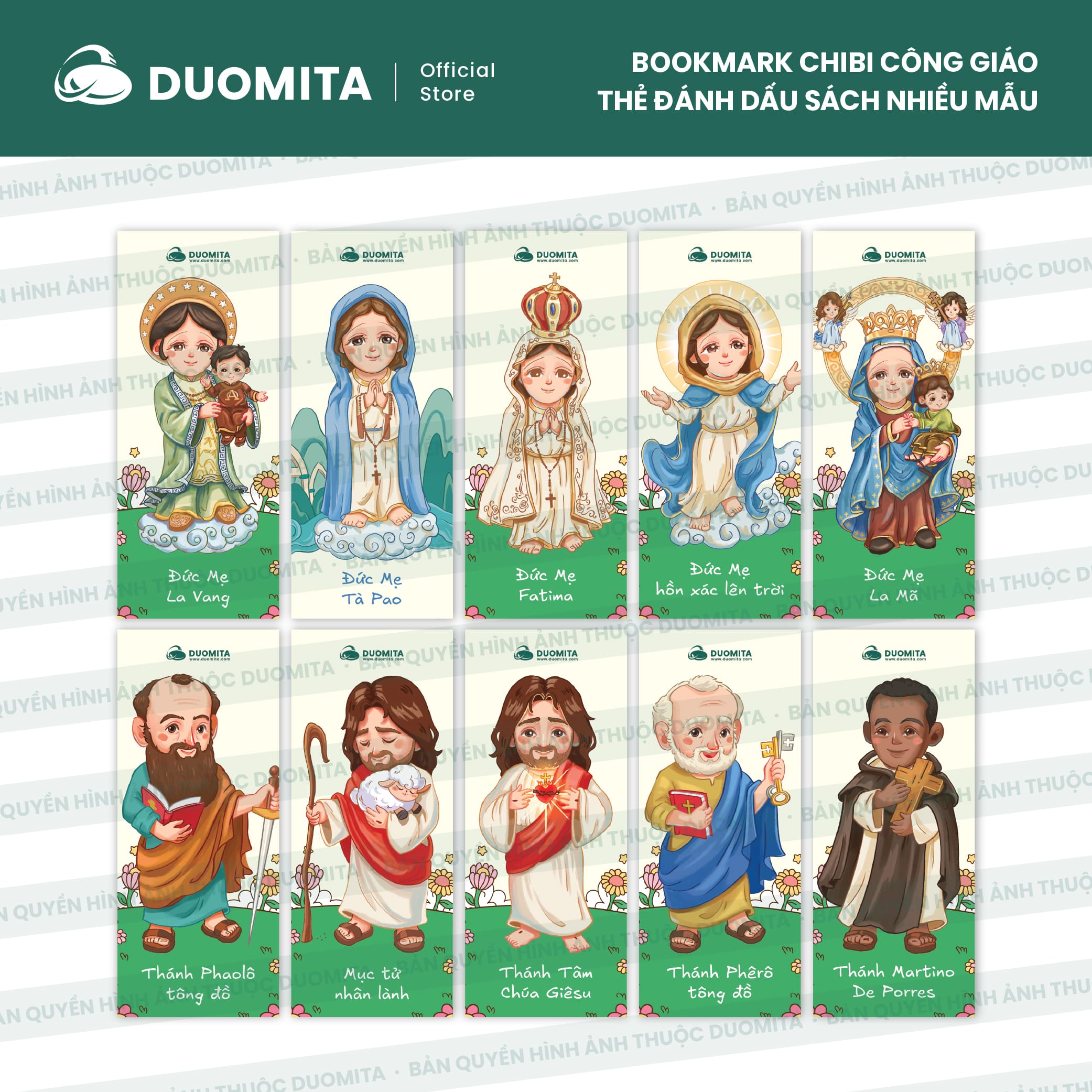 Bookmark Chibi Công Giáo - Thẻ đánh dấu sách Công Giáo nhiều mẫu - Hình ảnh 3